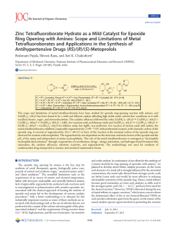 Zinc Tetrafluoroborate Hydrate as a Mild Catalyst for Epoxide Ring
