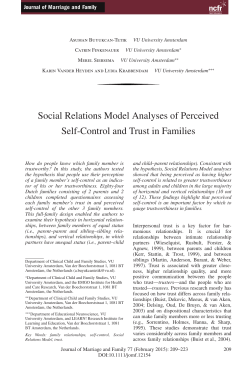Social Relations Model Analyses of Perceived Self
