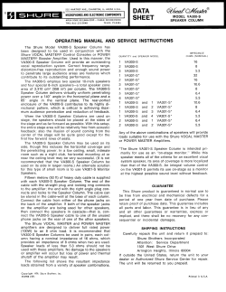 Shure VA300-S Operating Manual and Service Instructions