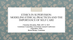 Ethics in Supervision - Louisiana Counseling Association