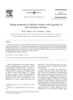 Bragg properties of efficient surface relief gratings in the resonance