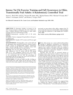 Intense Tai Chi Exercise Training and Fall Occurrences in Older