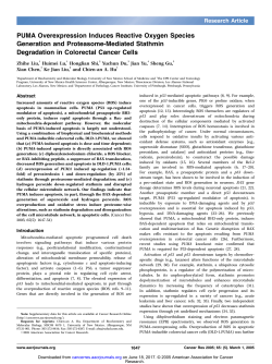 PUMA overexpression induces reactive oxygen