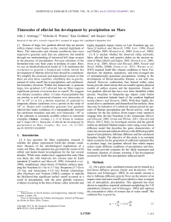 Timescales of alluvial fan development by precipitation on Mars