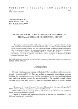 REFERENCE POINTS-BASED METHODS IN SUPPORTING THE