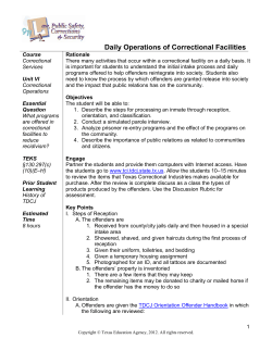Daily Operations of Correctional Facilities
