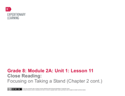 Grade 8: Module 2A: Unit 1