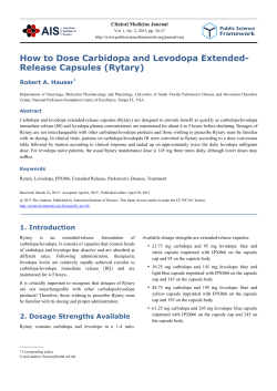 How to Dose Carbidopa and Levodopa Extended
