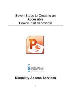 Seven Steps to Creating an Accessible PowerPoint Slideshow