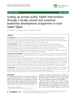 Scaling up proven public health interventions through a locally