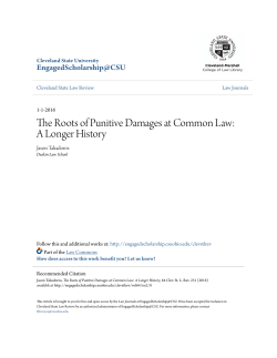 The Roots of Punitive Damages at Common Law: A Longer History