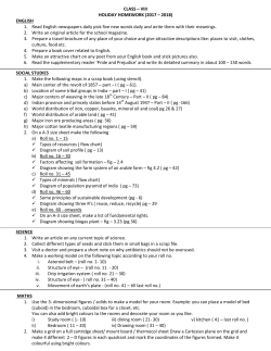 CLASS – VIII HOLIDAY HOMEWORK (2017