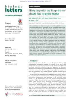 Sibling competition and hunger increase allostatic load in spotted