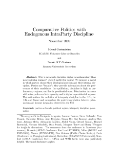 Comparative Politics with Endogenous Intra