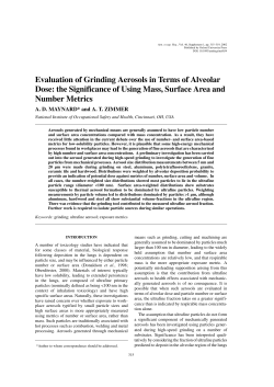 Evaluation of Grinding Aerosols in Terms of