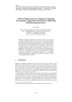 Software Infrastructure for Ubiquitous Computing Environments
