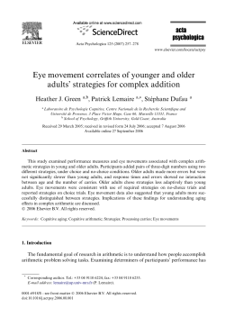 Eye movement correlates of younger and older adults` strategies for