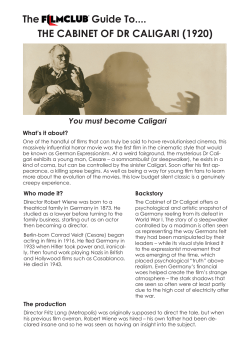 The Guide To.... THE CABINET OF DR CALIGARI (1920)