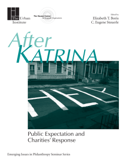 After Katrina: Public Expectation and Charities` Response