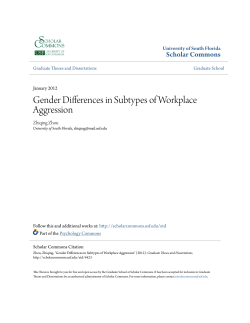Gender Differences in Subtypes of Workplace Aggression