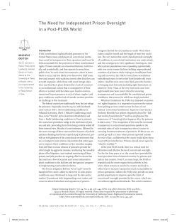 The Need for Independent Prison Oversight in a Post