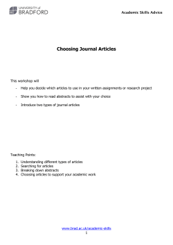 Choosing Journal Articles