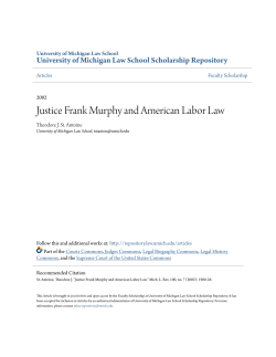 Justice Frank Murphy and American Labor Law
