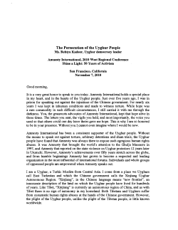 The Persecution of the Uyghur People