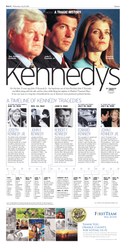 A TIMELINE OF KENNEDY TRAGEDIES