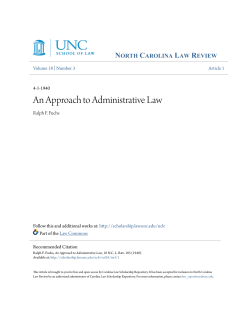 An Approach to Administrative Law