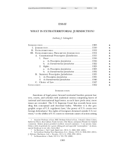 ESSAY WHAT IS EXTRATERRITORIAL JURISDICTION?
