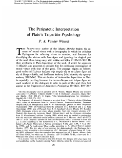 The Peripatetic Interpretation of Plato`s Tripartite Psychology