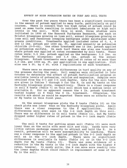 EFFECT OF HIGH POTASSIUM RATES ON TURF AND SOIL TESTS