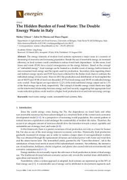 The Hidden Burden of Food Waste: The Double Energy Waste in Italy