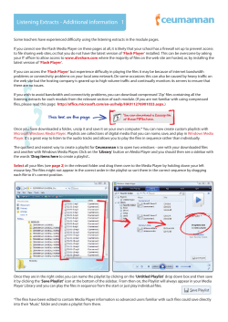 Listening Extracts - Additional information 1