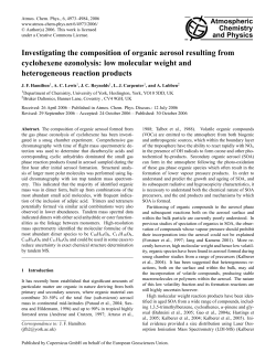 Investigating the composition of organic aerosol resulting from