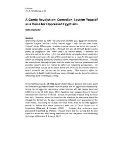 A Comic Revolution: Comedian Bassem Youssef as a Voice for