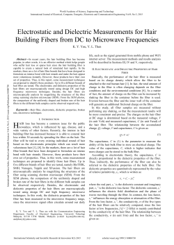 Electrostatic and Dielectric Measurements for Hair