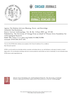 Agency The Relation between Meaning, Power, and Knowledge