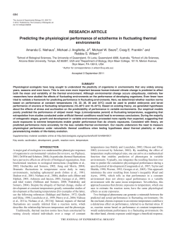 Predicting the Physiological Performance of Ectotherms in