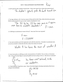 Forces and Newton`s Laws Review Key