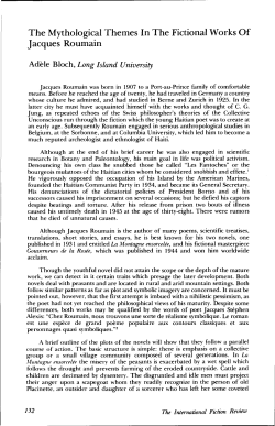 The Mythological Themes In The Fictional Works Of Jacques Roumain