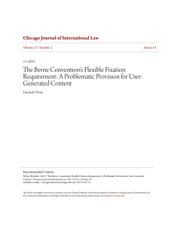 The Berne Convention`s Flexible Fixation Requirement