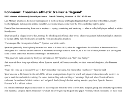 Lohmann: Freeman athletic trainer a `legend`