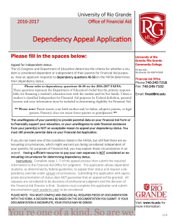 Dependency Appeal Application