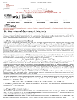 8A: Overview of Gravimetric Methods - Chemwiki