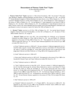 Descendants of Thomas "Little Tom" Taylor