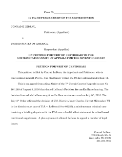 Petition for Certiorari to the U.S. Supreme Court