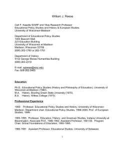 Curriculum Vitae  - Department of History - UW