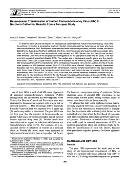 Heterosexual Transmission of Human Immunodeficiency Virus (HIV